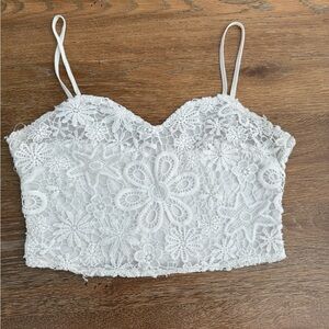 Express White Floral Lace Camisole